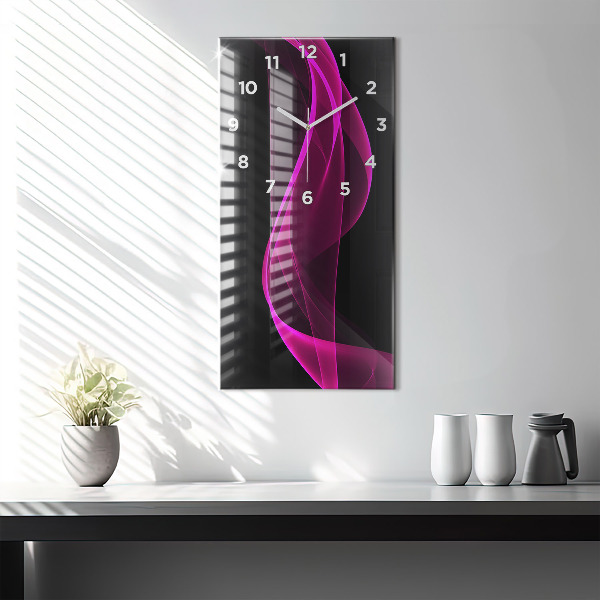 Vertical wall clock Pink abstraction