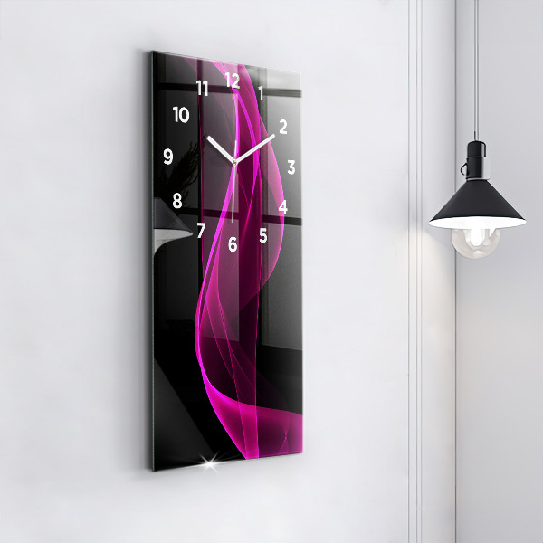 Vertical wall clock Pink abstraction