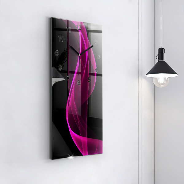 Vertical wall clock Pink abstraction