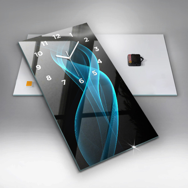 Vertical wall clock Blue abstraction