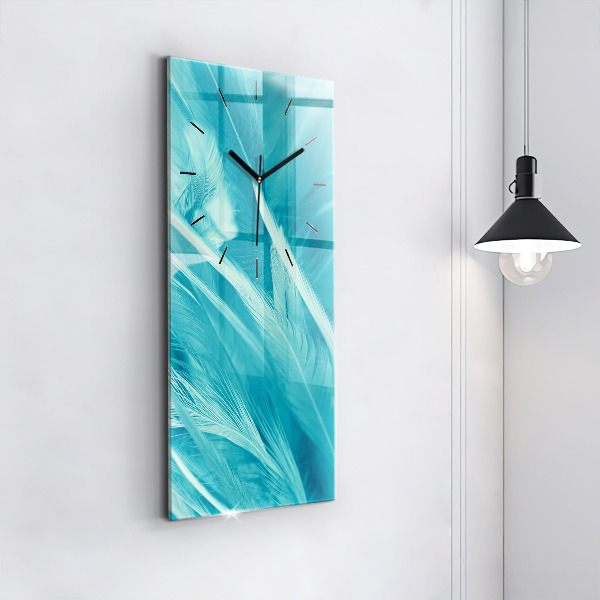 Vertical wall clock Green turquoise vintage