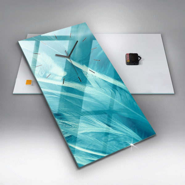 Vertical wall clock Green turquoise vintage