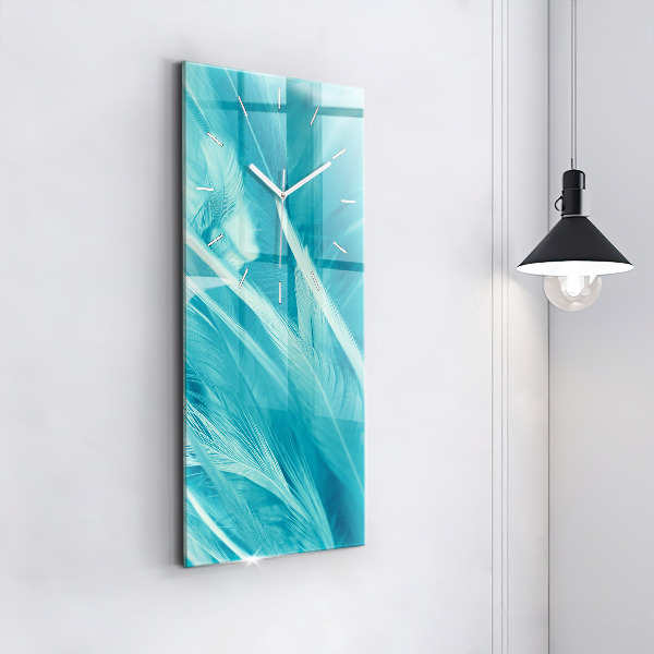 Vertical wall clock Green turquoise vintage