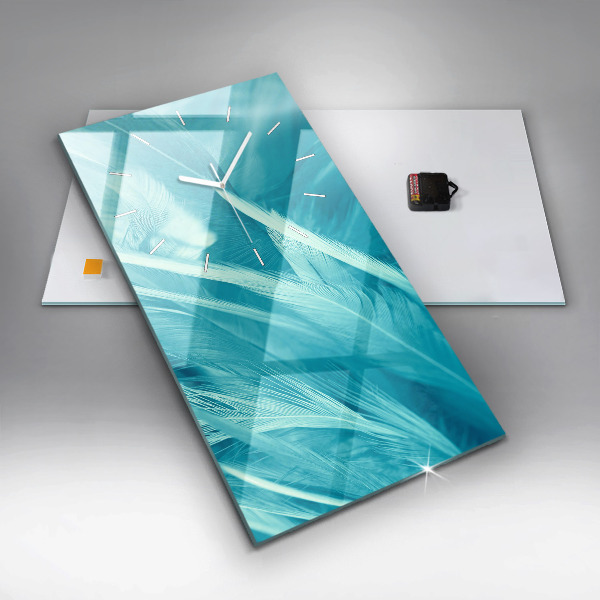 Vertical wall clock Green turquoise vintage