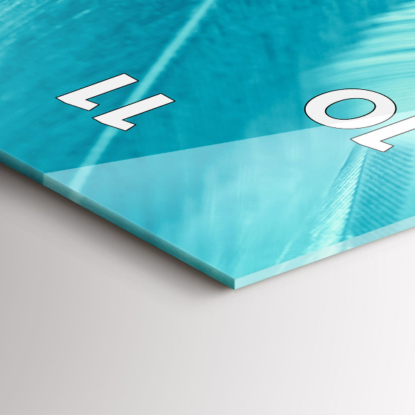 Vertical wall clock Green turquoise vintage