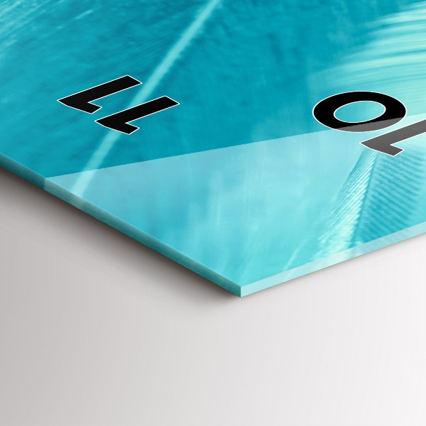 Vertical wall clock Green turquoise vintage