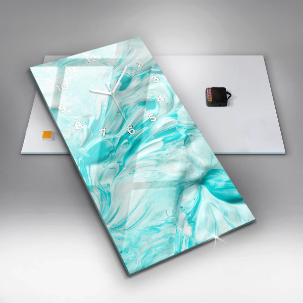 Vertical wall clock Blue abstraction