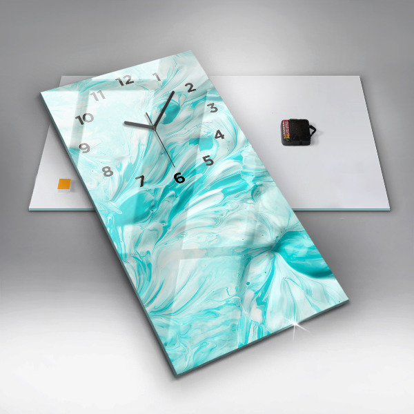 Vertical wall clock Blue abstraction