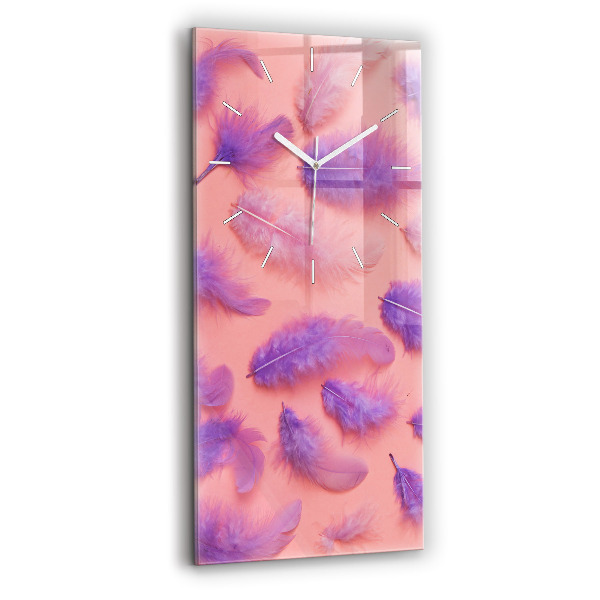 Vertical wall clock Colorful feathers