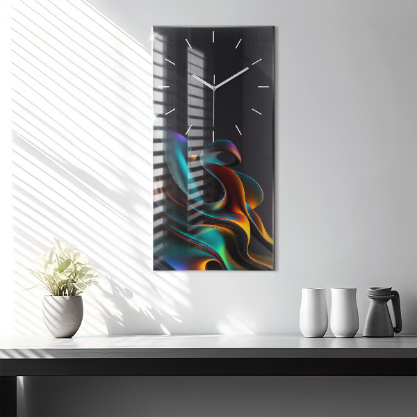 Vertical wall clock Futuristic wave