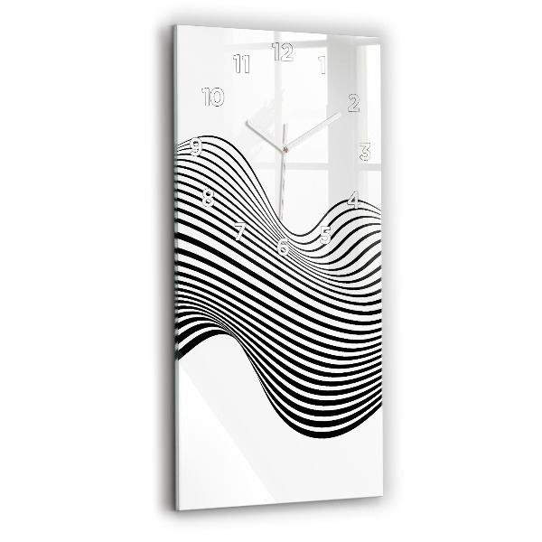 Vertical wall clock Black and white art
