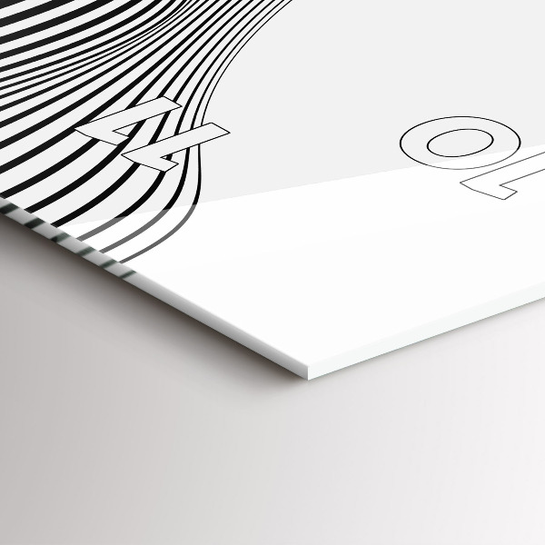 Vertical wall clock Black and white art