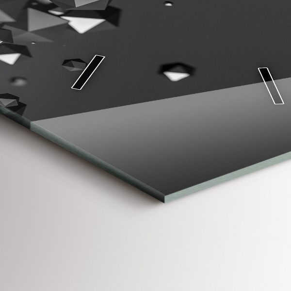 Vertical wall clock Black abstraction