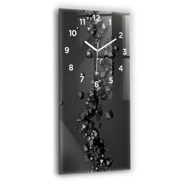 Vertical wall clock Black abstraction