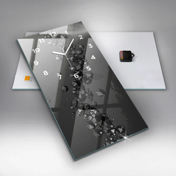 Vertical wall clock Black abstraction