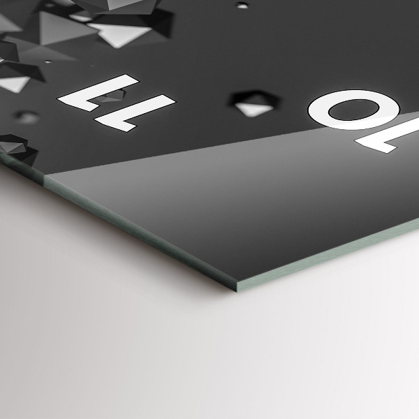 Vertical wall clock Black abstraction