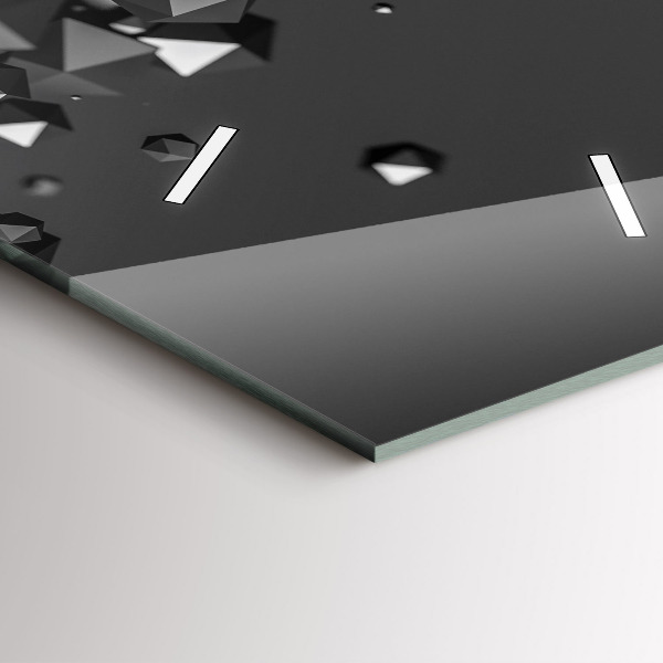 Vertical wall clock Black abstraction