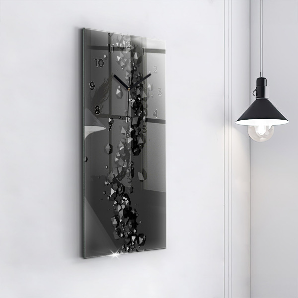 Vertical wall clock Black abstraction