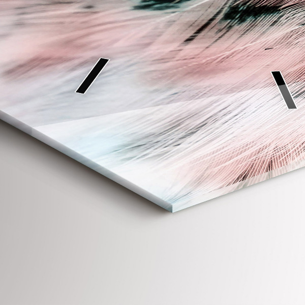 Vertical wall clock Colorful feathers