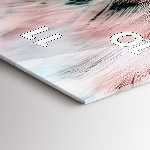 Vertical wall clock Colorful feathers