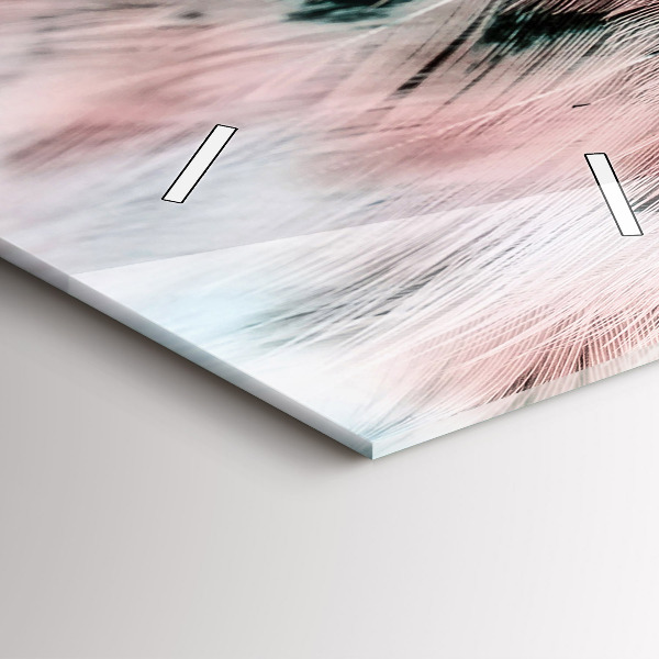 Vertical wall clock Colorful feathers