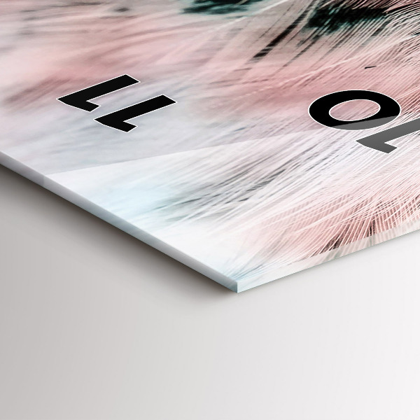 Vertical wall clock Colorful feathers