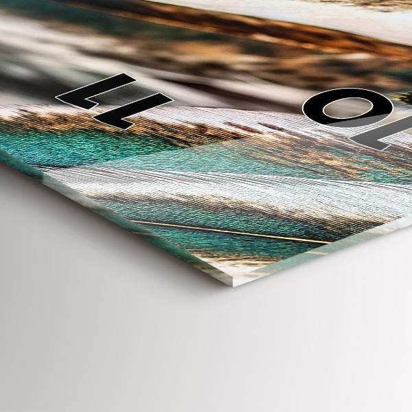 Vertical wall clock Light brown bird feathers