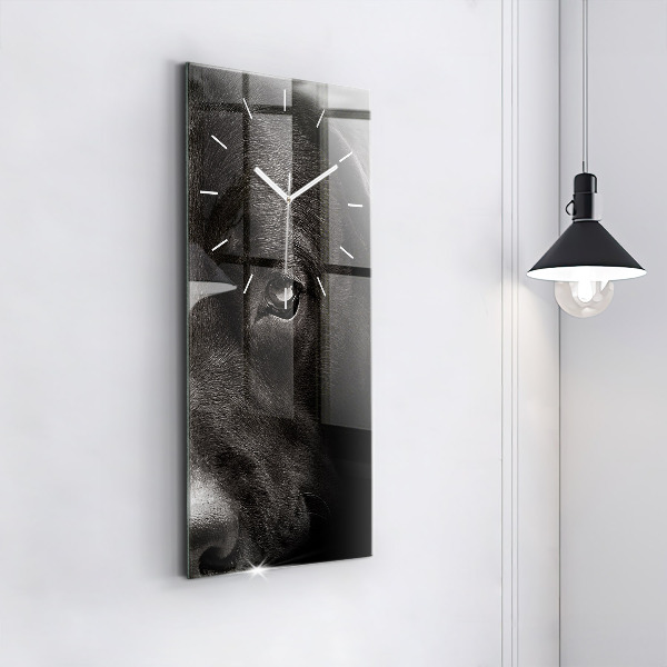 Vertical wall clock Scottish Fold Dog and Cat