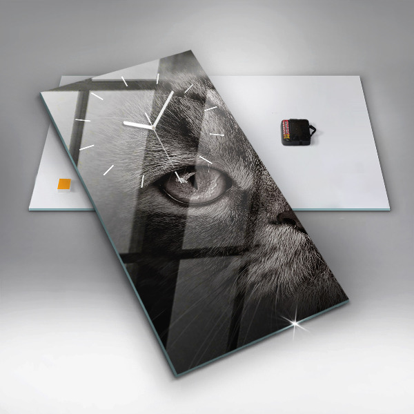 Vertical wall clock Scottish Fold Dog and Cat