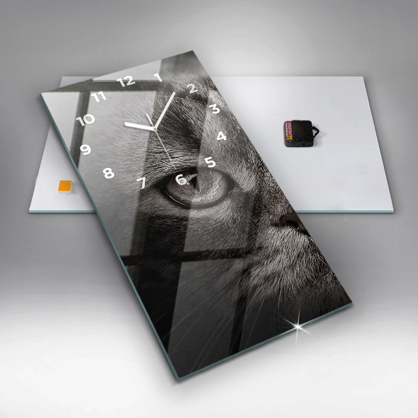 Vertical wall clock Scottish Fold Dog and Cat