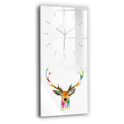 Vertical wall clock Colorful deer head