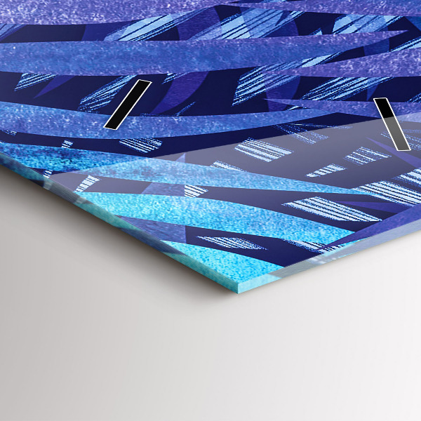 Vertical wall clock Blue leaves