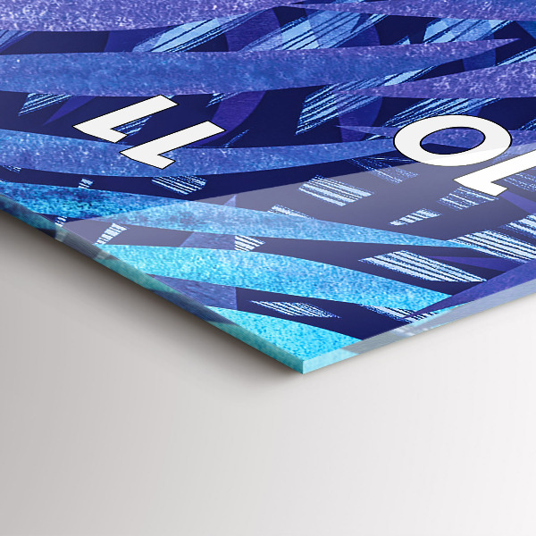 Vertical wall clock Blue leaves