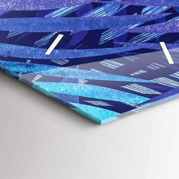 Vertical wall clock Blue leaves