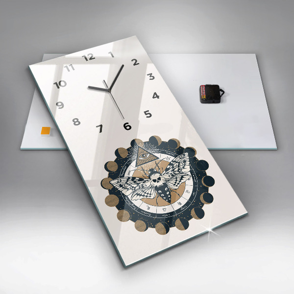 Vertical wall clock Moon Phases and the Eye