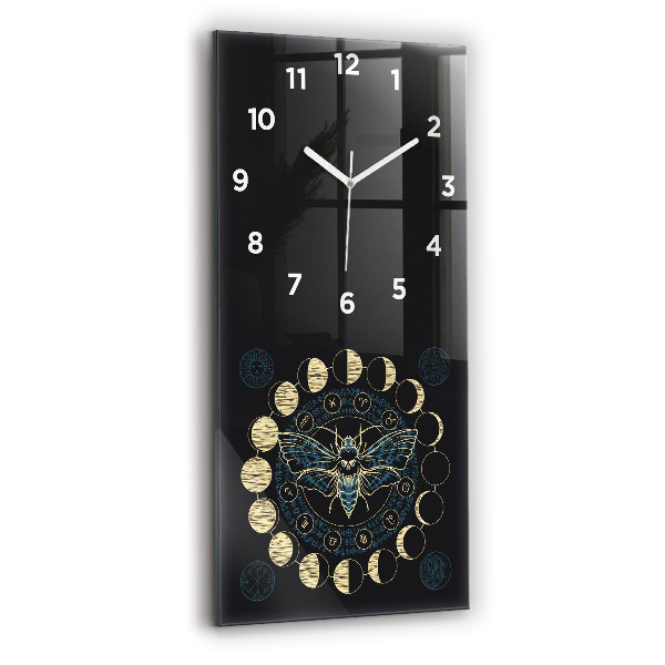 Vertical wall clock Moon Phases and Insect