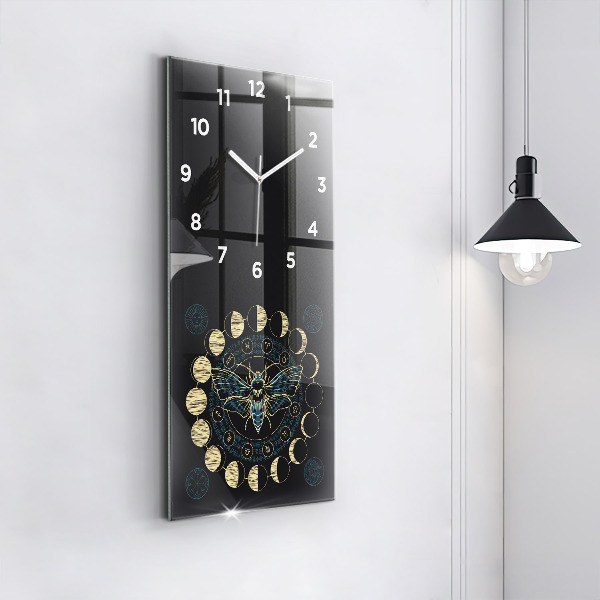 Vertical wall clock Moon Phases and Insect