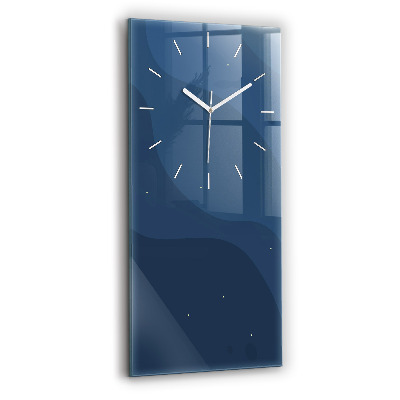 Vertical wall clock Blue waves