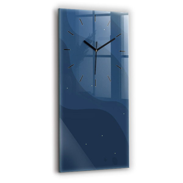 Vertical wall clock Blue waves