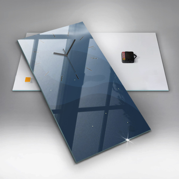 Vertical wall clock Blue waves