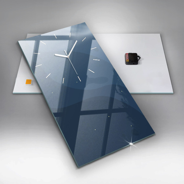 Vertical wall clock Blue waves