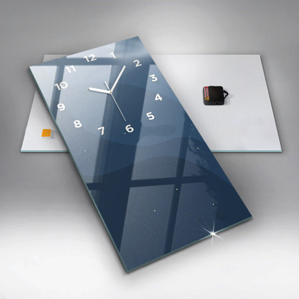 Vertical wall clock Blue waves