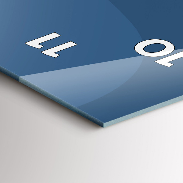 Vertical wall clock Blue waves