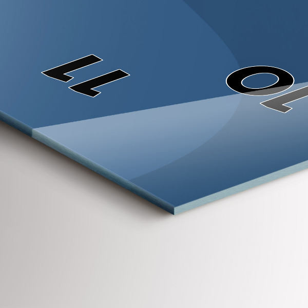 Vertical wall clock Blue waves