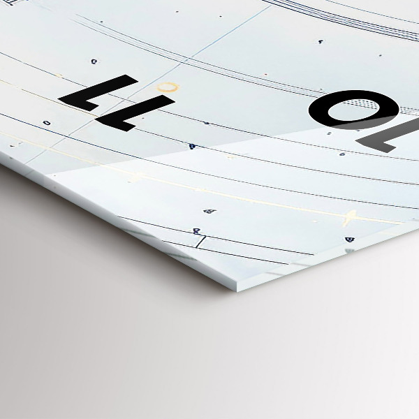 Vertical wall clock Blue drawings