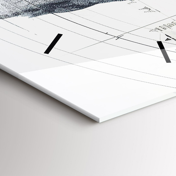 Vertical wall clock Cartoon mountains