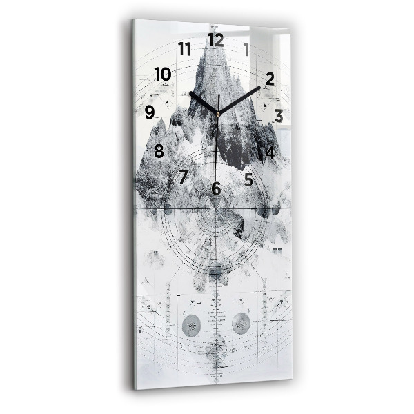 Vertical wall clock Cartoon mountains
