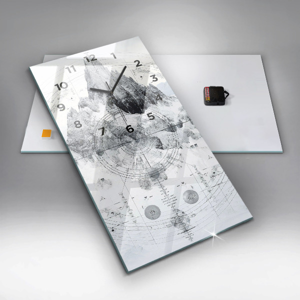 Vertical wall clock Cartoon mountains