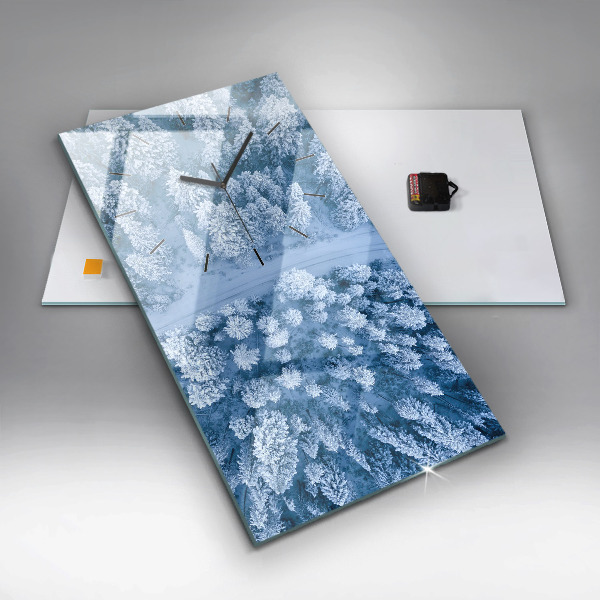 Vertical wall clock Forest from a drone