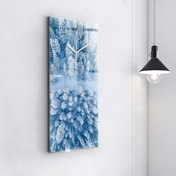 Vertical wall clock Forest from a drone